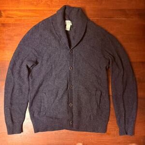 L.L.Bean grey lambswool cardigan Size L